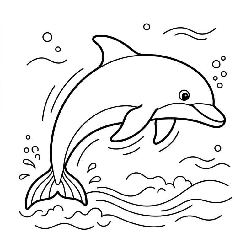 Sevimli Yunus Boyama Sayfası