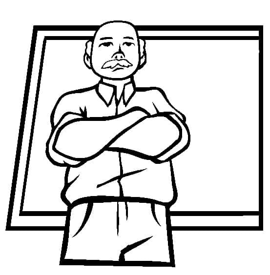 Sınıfta Öğretmen Boyama Sayfası