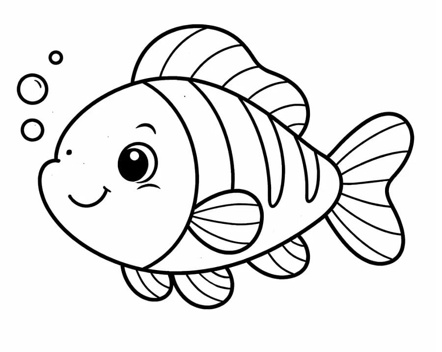 Şirin Balık Boyama Sayfası