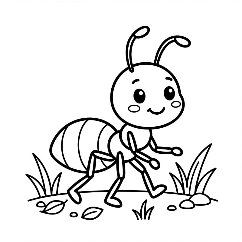 Tatlı Bir Karınca Boyama Sayfası