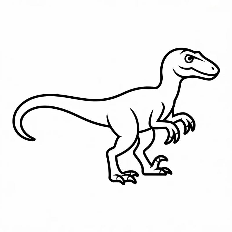 Tatlı Bir Velociraptor Boyama Sayfası