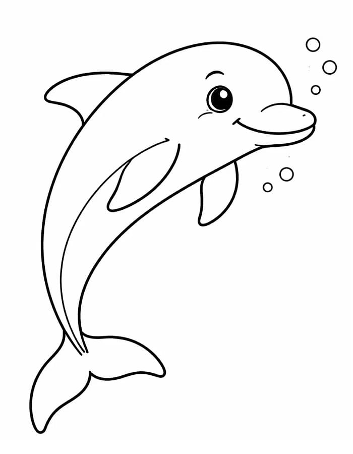 Tatlı Bir Yunus Boyama Sayfası