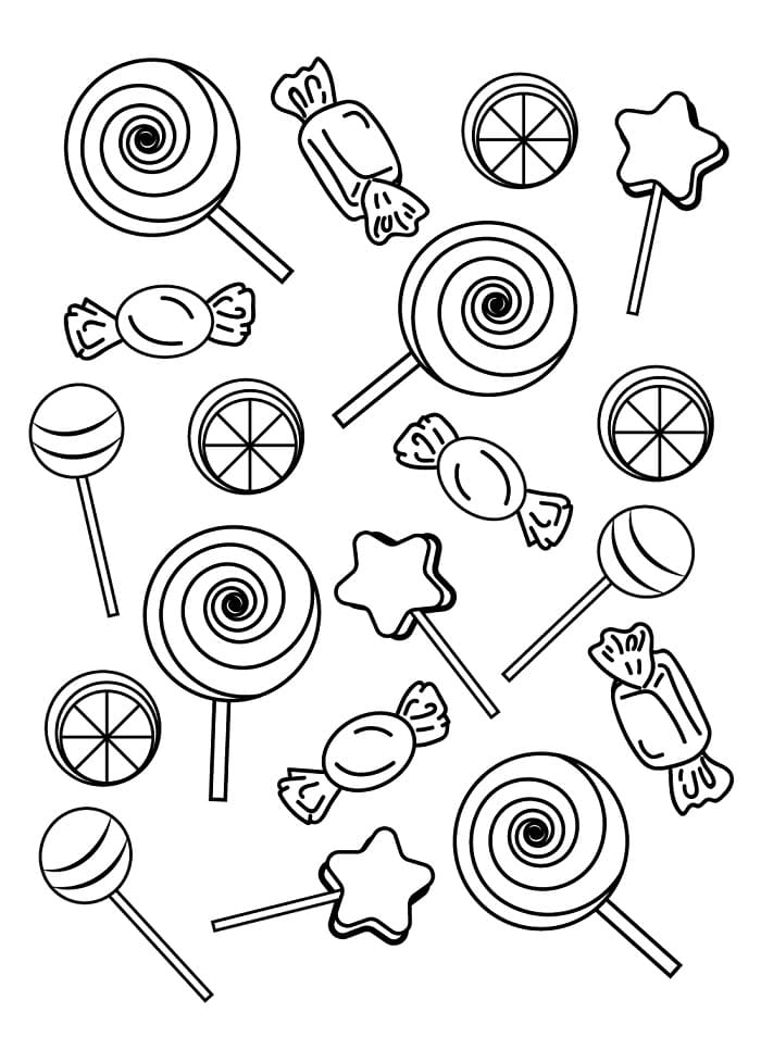 Tatlı Şeker Boyama Sayfası