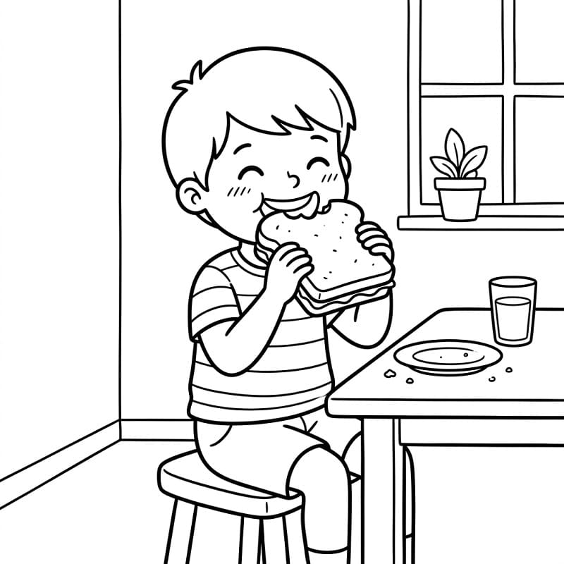 Temel Sandviç Boyama Sayfası