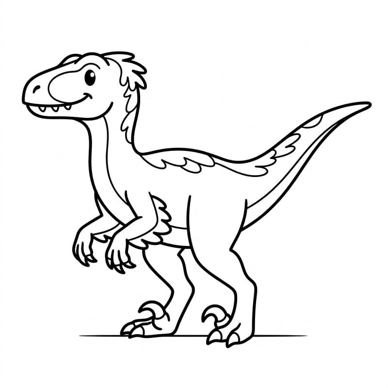 Temel Velociraptor Boyama Sayfası