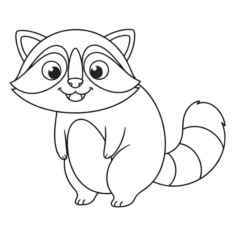 Ücretsiz Rakun Boyama Sayfası