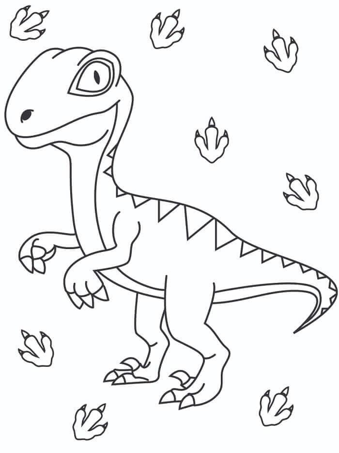 Ücretsiz Velociraptor Yazdırılabilir Boyama Sayfası