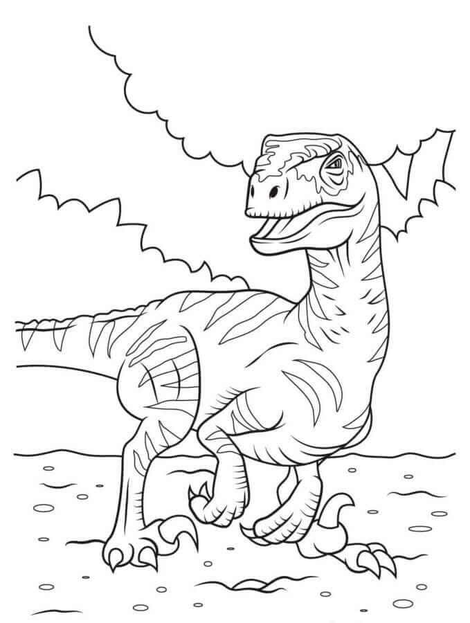 Velociraptor 2 Yaş Çocuklar İçin Boyama Sayfası