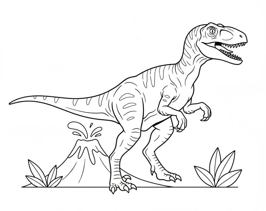 Velociraptor Dinozor Boyama Sayfası