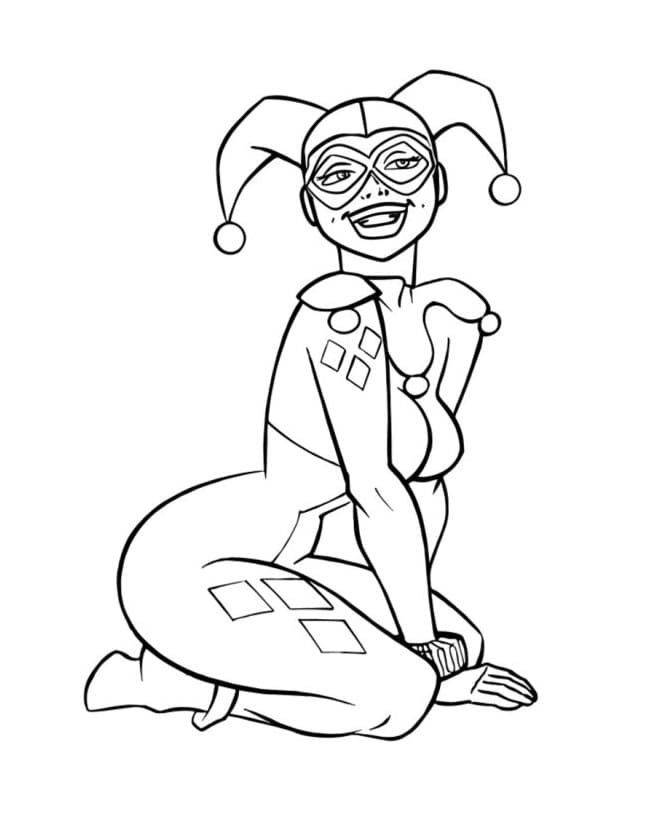 Yazdır Harley Quinn Boyama Sayfası