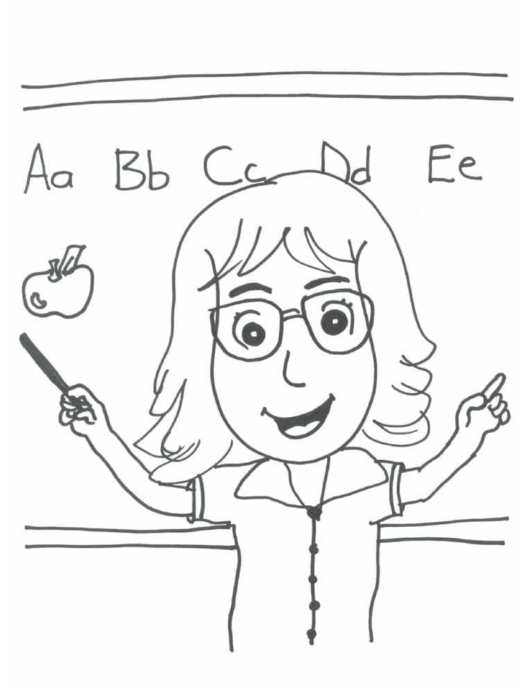 Yazdır Öğretmen Boyama Sayfası