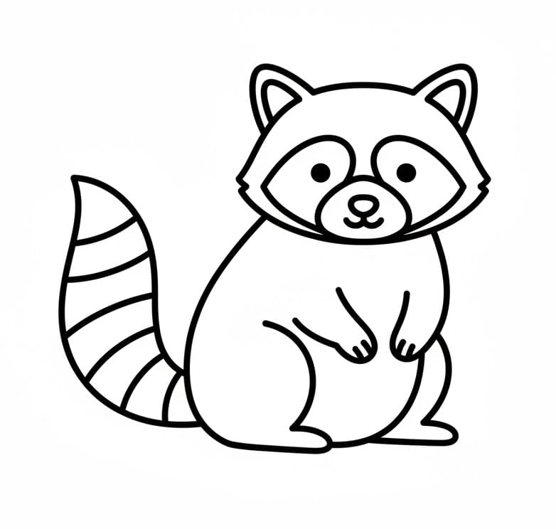 Yazdır Rakun Boyama Sayfası