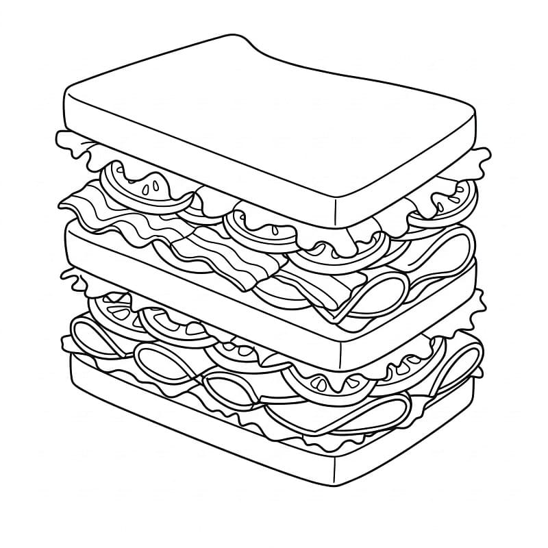 Yazdır Sandviç Boyama Sayfası