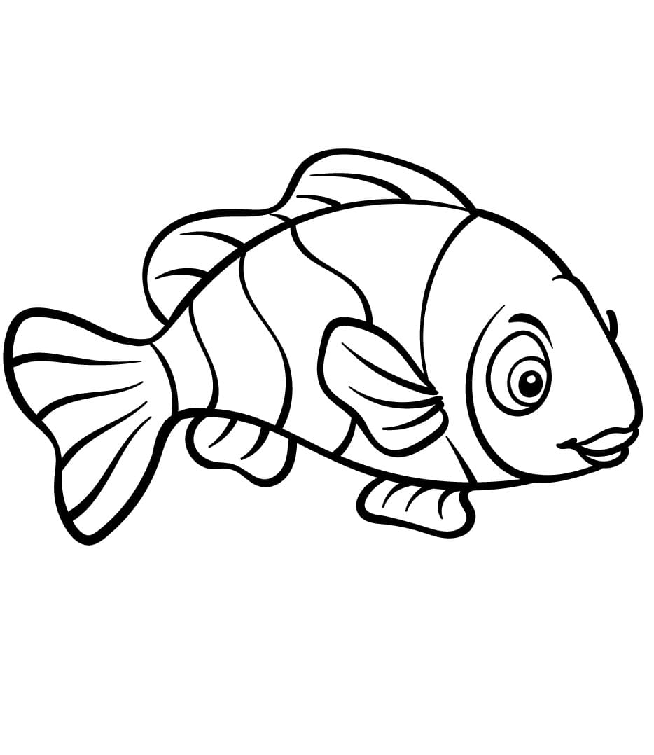 Yazdırılabilir Bedava Balık Boyama Sayfası