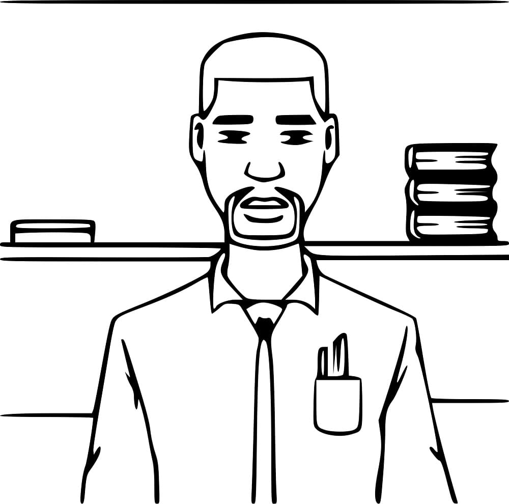 Yazdırılabilir Bedava Öğretmen Boyama Sayfası