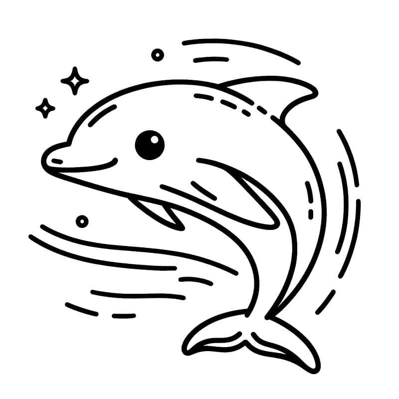 Yazdırılabilir Bedava Yunus Boyama Sayfası