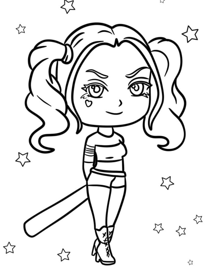 Yazdırılabilir Harley Quinn Boyama Sayfası