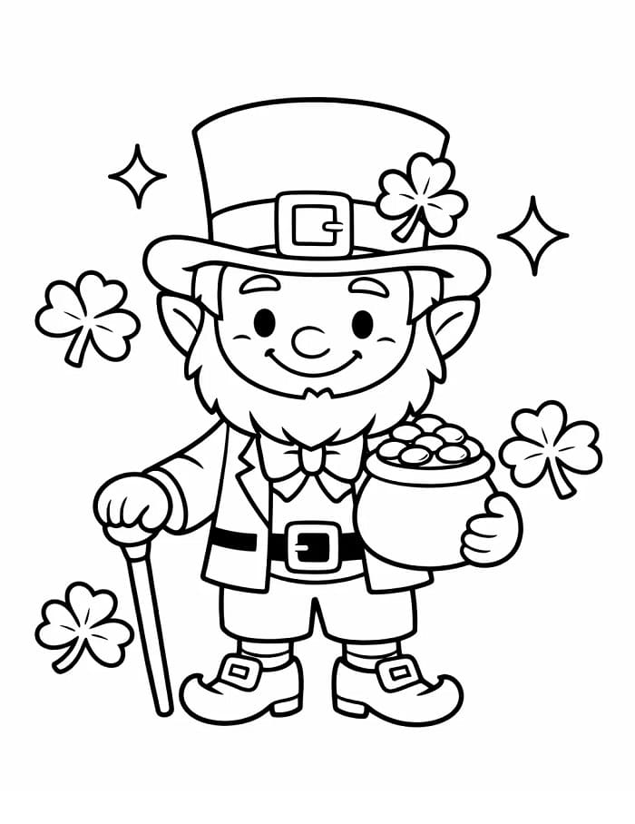 Yazdırılabilir Leprikon Boyama Sayfası