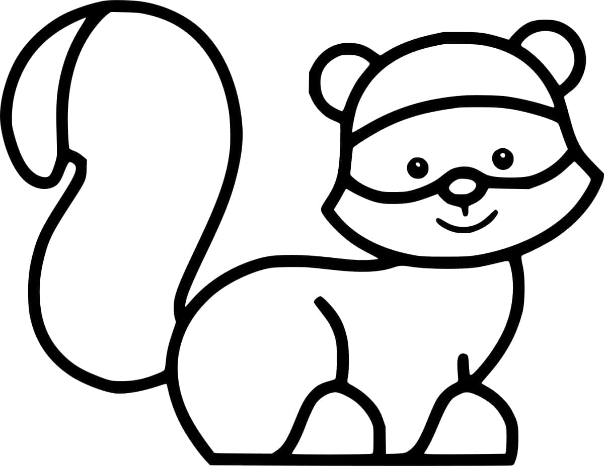 Yazdırılabilir Rakun Bedava Boyama Sayfası