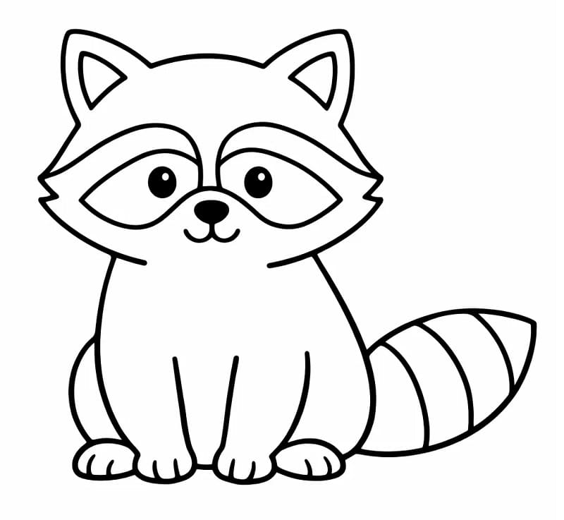 Yazdırılabilir Rakun Boyama Sayfası