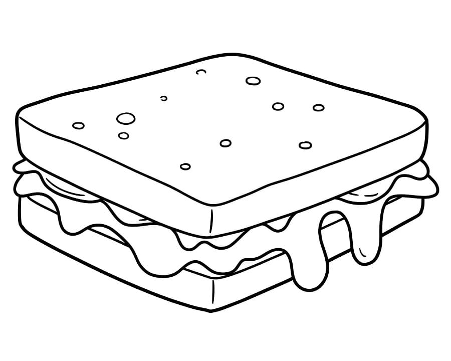 Yazdırılabilir Sandviç Boyama Sayfası