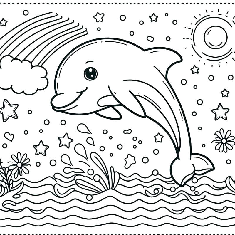 Yazdırılabilir Yunus Resim Boyama Sayfası