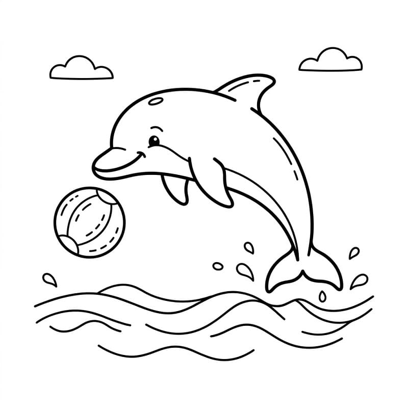 Yüzen Yunus Boyama Sayfası