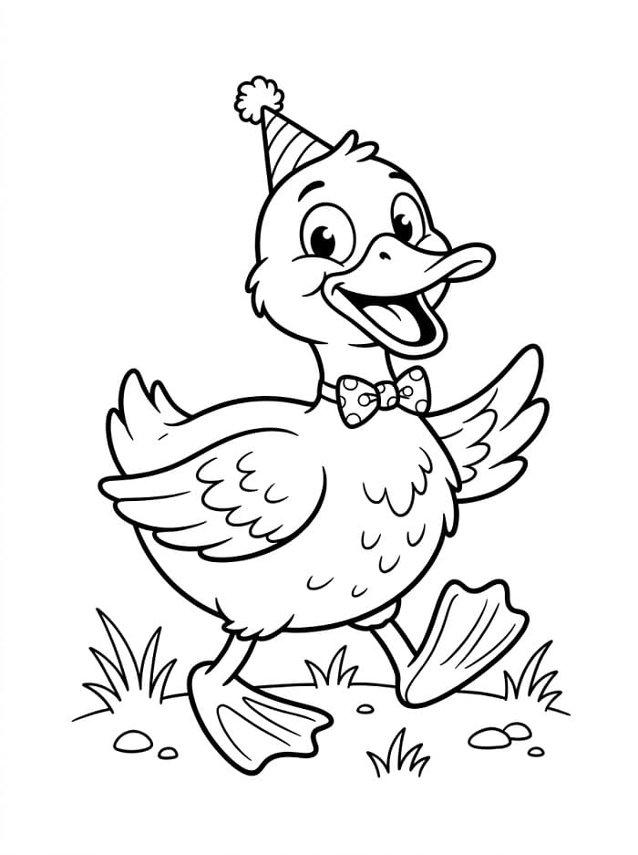 Animasyonlu Ördek Boyama Sayfası