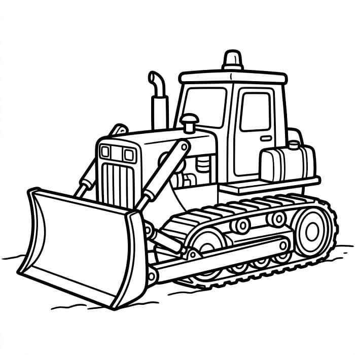 Basit Buldozer Boyama Sayfası