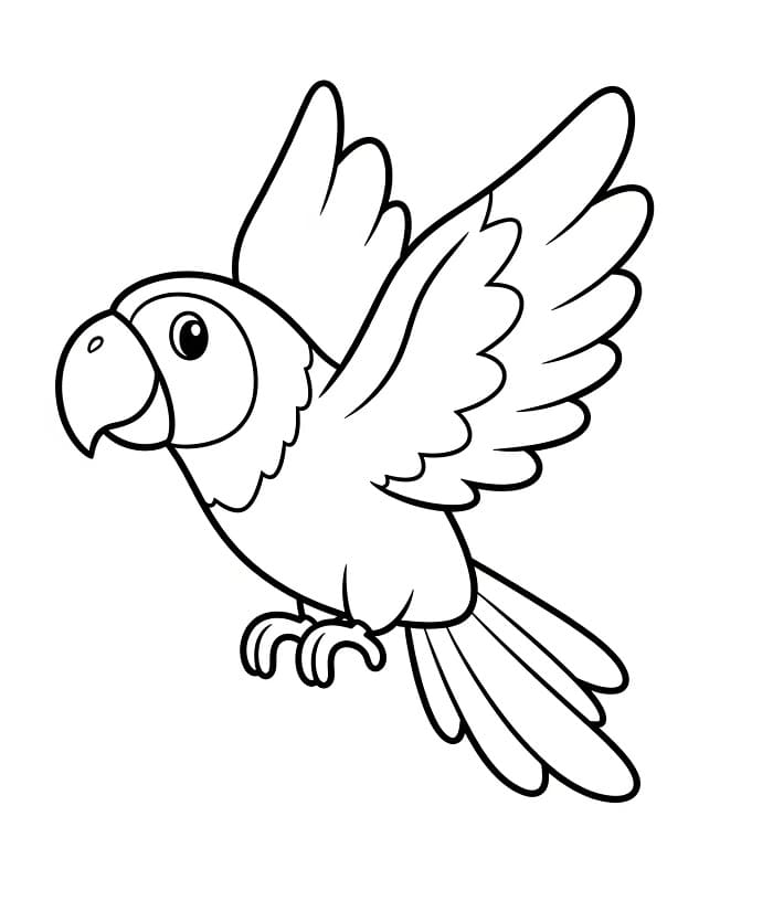 Bedava Çocuklar İçin Papağan Boyama Sayfası
