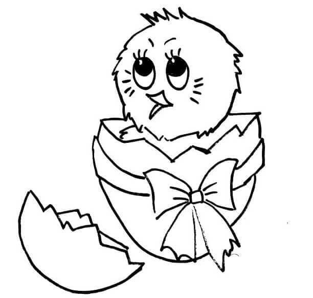 Bedava Çocuklar İçin Paskalya Civcivi Boyama Sayfası
