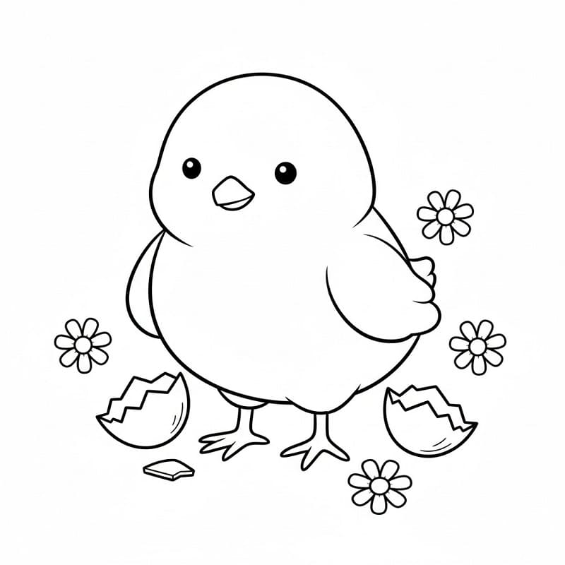 Bedava Yazdırılabilir Paskalya Civcivi Boyama Sayfası