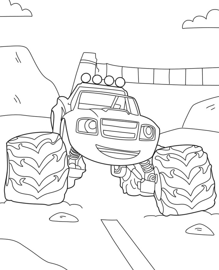 Blaze ve Yol Canavarları bedava Boyama Sayfası