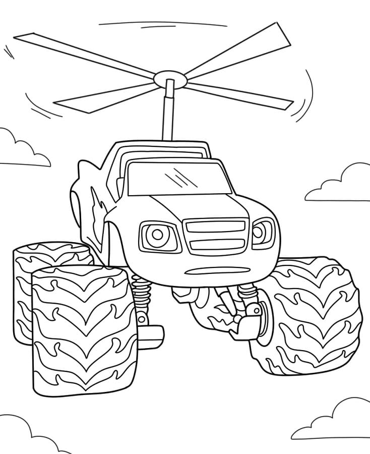 Blaze ve Yol Canavarları ücretsiz Boyama Sayfası