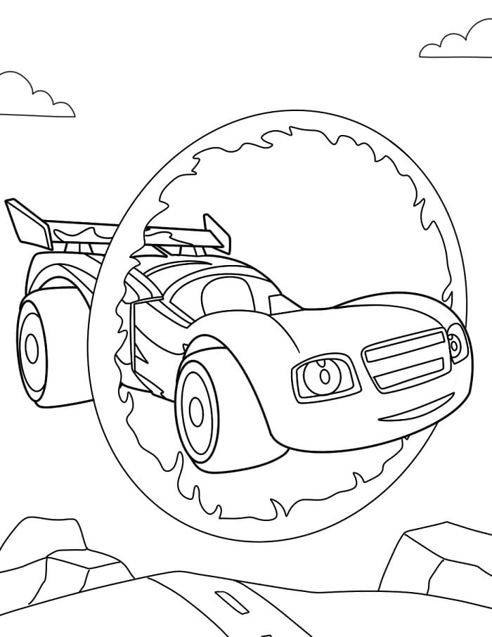 Blaze ve Yol Canavarları yazdır Boyama Sayfası