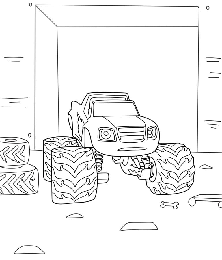 Blaze ve Yol Canavarları yazdırmak için Boyama Sayfası