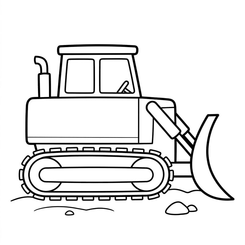 Buldozer Basit Boyama Sayfası