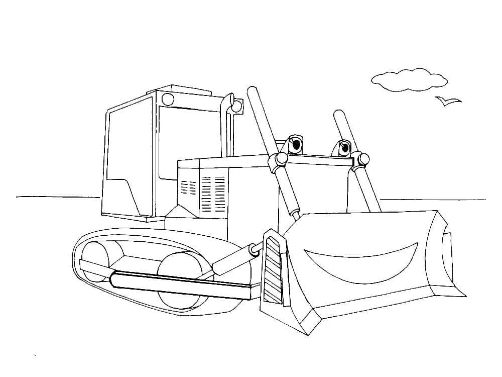 Buldozer Bedava Resim Boyama Sayfası