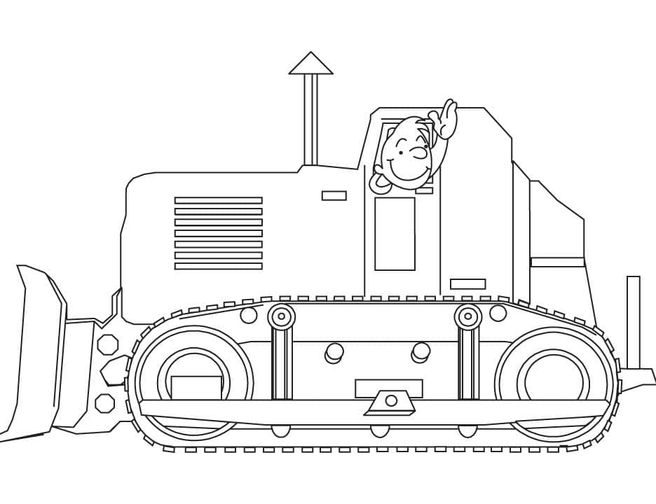 Buldozer Renklendir Boyama Sayfası