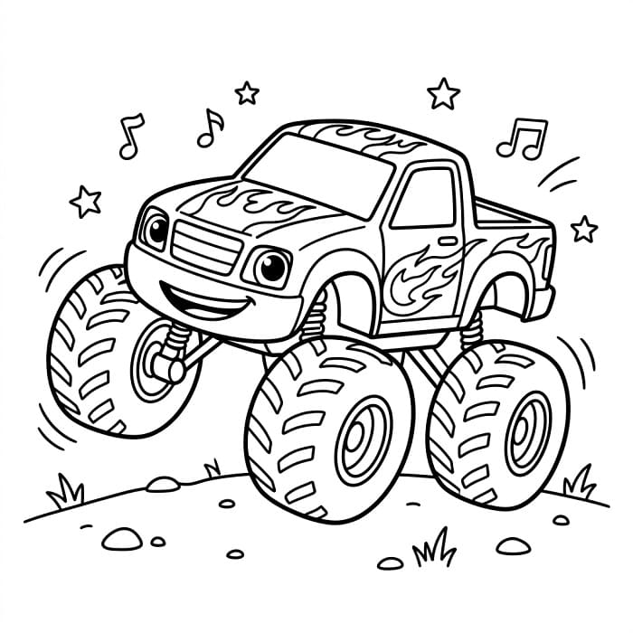 Çizgi film Blaze ve Yol Canavarları Boyama Sayfası