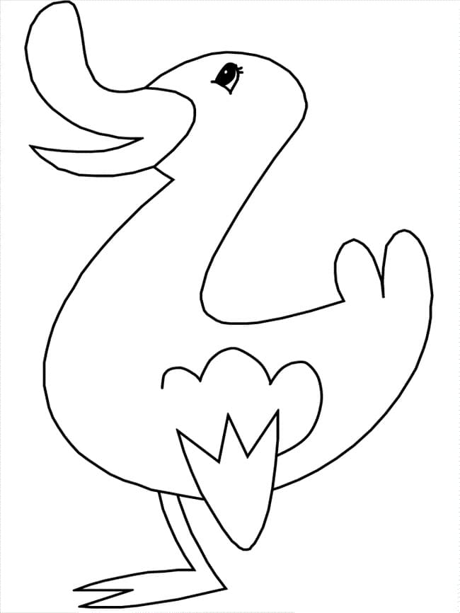 Çocuk Ördek Yazdırılabilir Boyama Sayfası