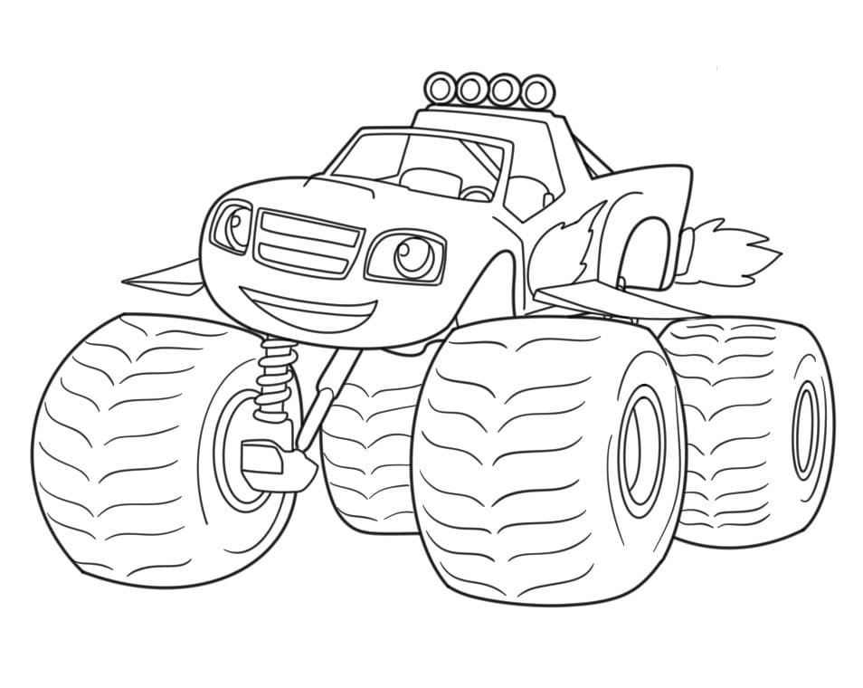 Çocuklar için Blaze ve Yol Canavarları Boyama Sayfası