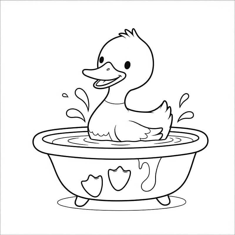 Çok Sevimli Ördek Boyama Sayfası