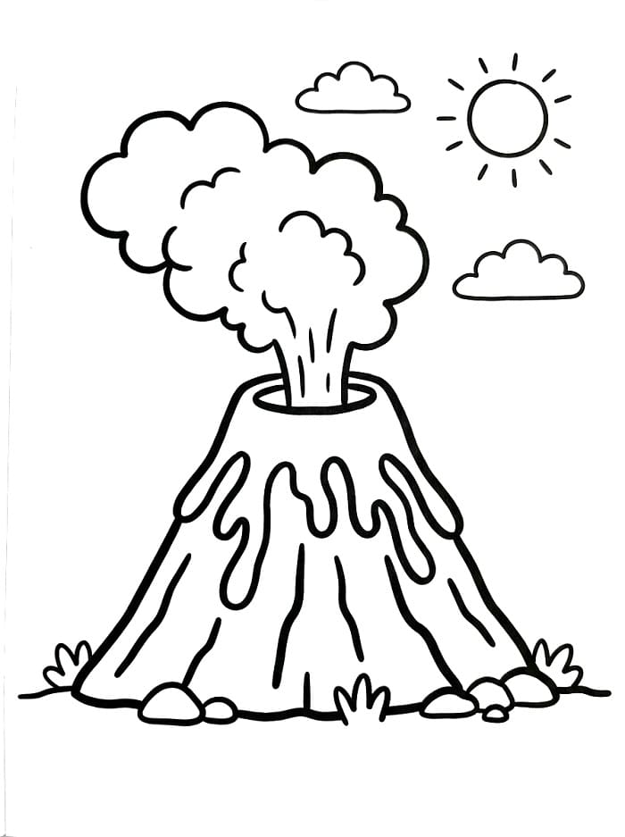 Doğal Volkan Boyama Sayfası