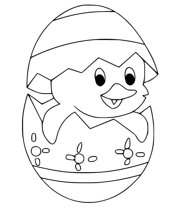 Dost canlısı Paskalya civcivi Boyama Sayfası