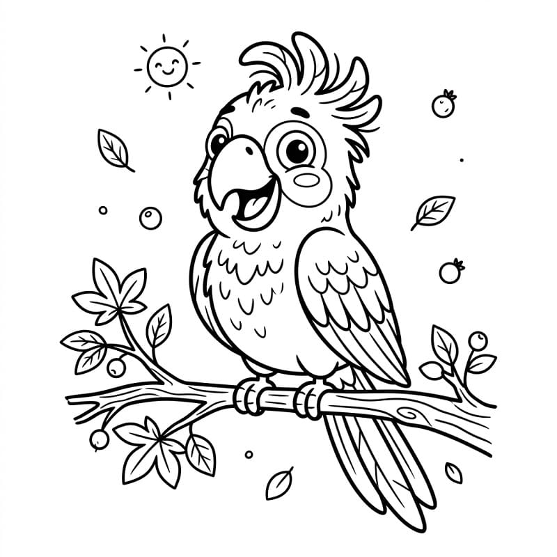 Güzel Papağan Boyama Sayfası