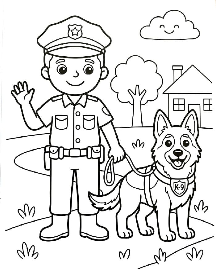 Güzel Polis Boyama Sayfası