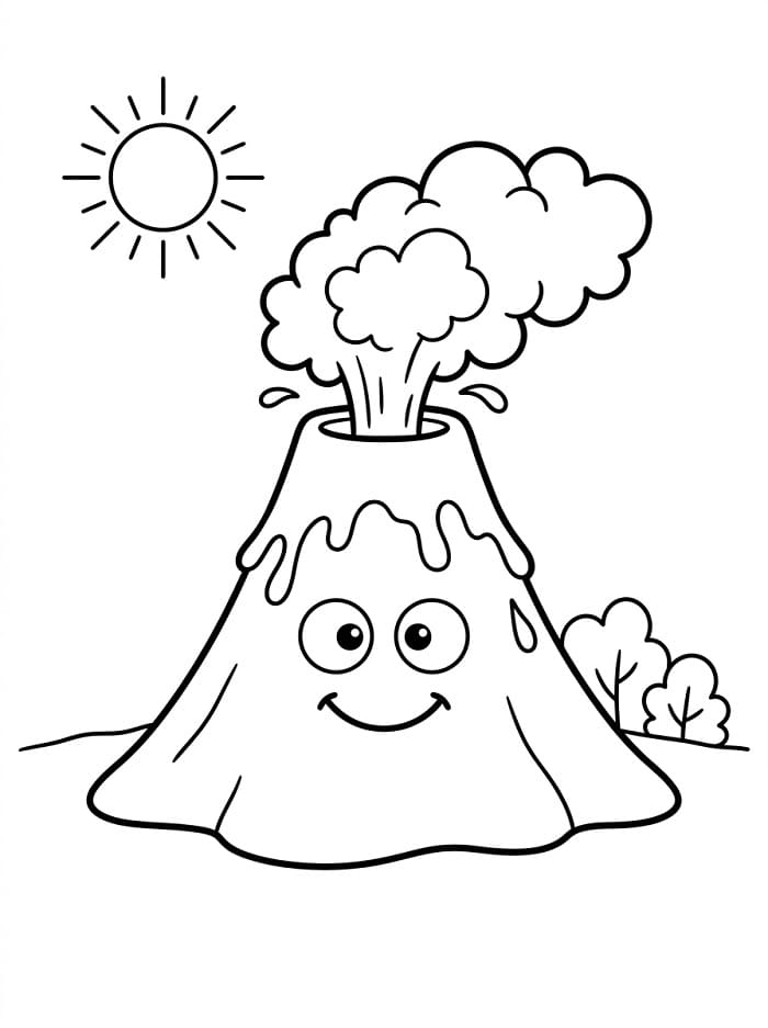 Güzel Volkan Boyama Sayfası