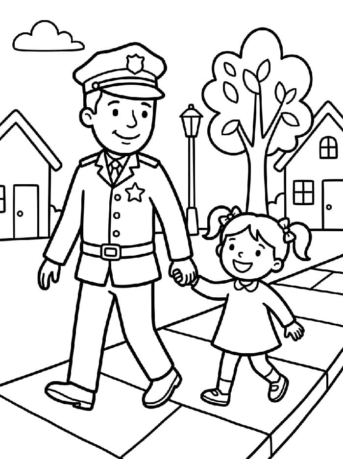 Harika Polis Boyama Sayfası