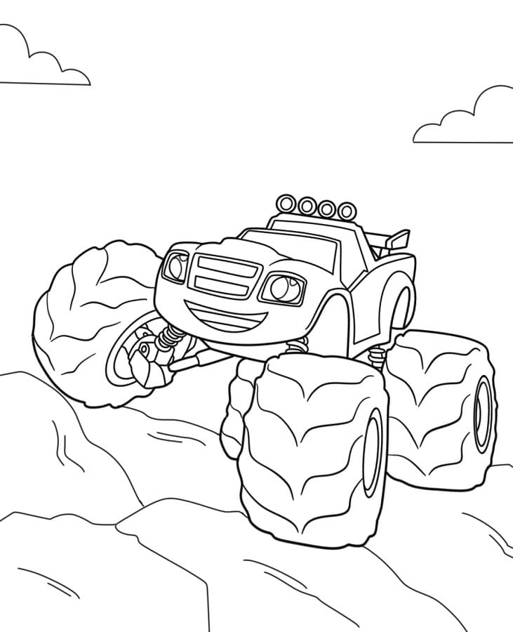 Havalı Blaze ve Yol Canavarları Boyama Sayfası